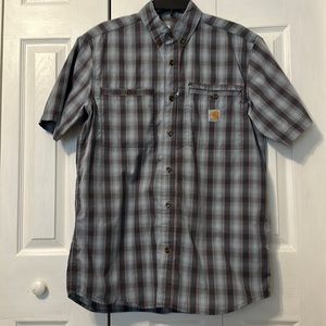 Carhartt Men’s Button Down Plaid Shirt, Relaxed Fit, size medium